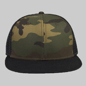 OTTO Camouflage Cotton Twill Round Flat Visor "OTTO SNAP" Six Panel Pro Style Mesh Back Trucker Snapback Hat