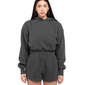 Women's Garment-Dye Crop Hooded Sweatshirt