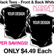 48 Qty $4.49 each TShirt Sale -front and back white ink s-xl
